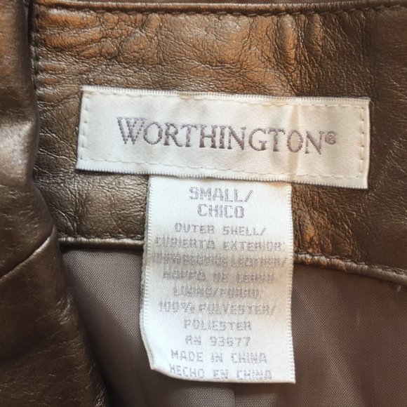 WORTHINGTON BRONZE LEATHER BLAZER-NEW WITH TAGS - Picture 3 of 7